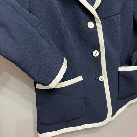 3/20 Tommy Hilfinger Navy & White Button down Classic Blazer with Lining size 8 - Picture 5 of 15